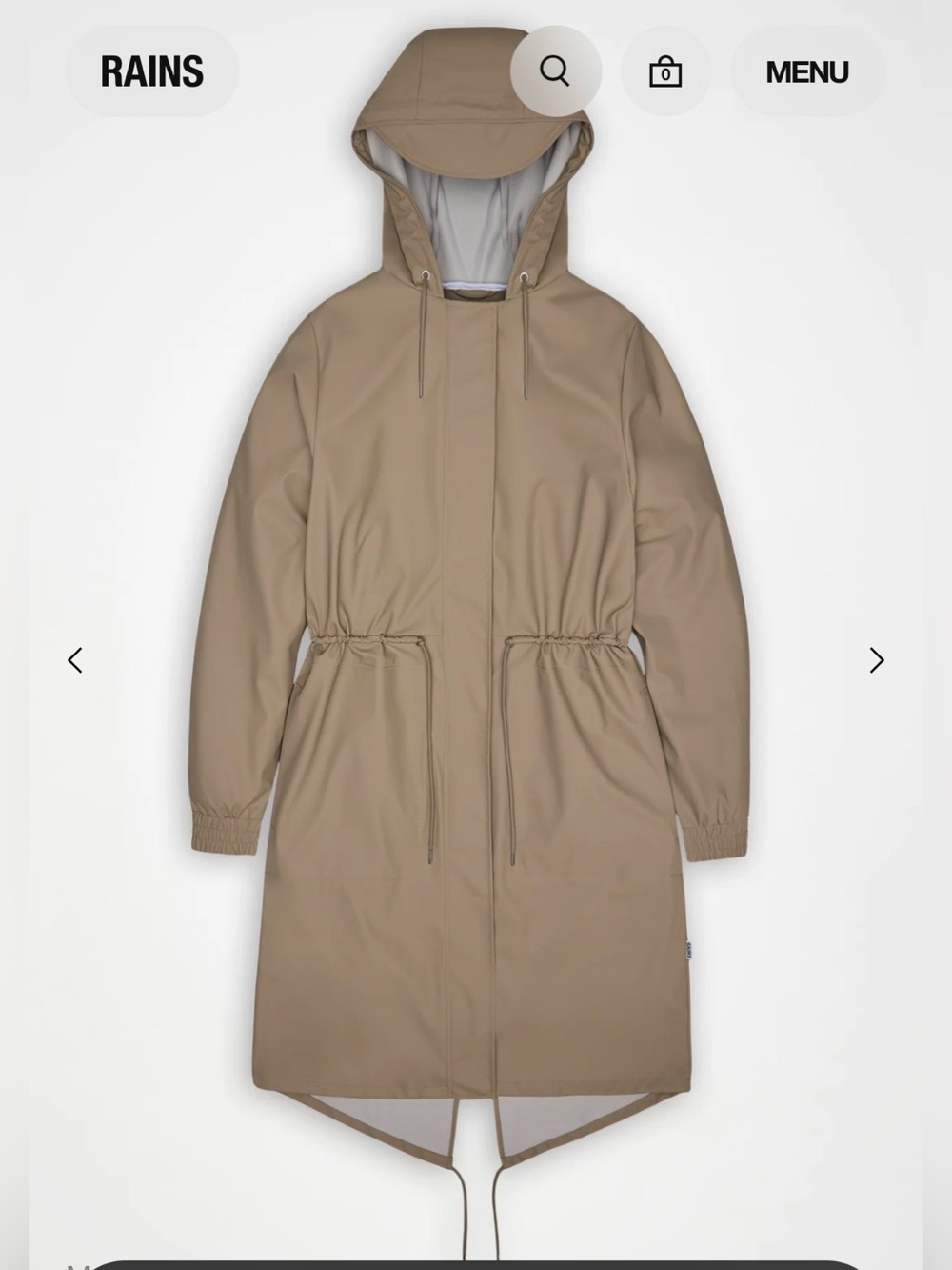 🔆Rains String W Parka Size L - Picture 15 of 16
